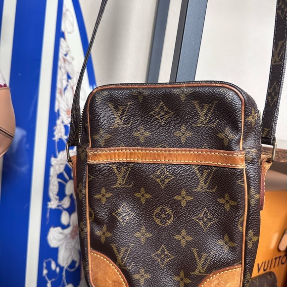 Authentic Louis Vuitton Danube Monogram Brown Messenger Crossbody Bag
